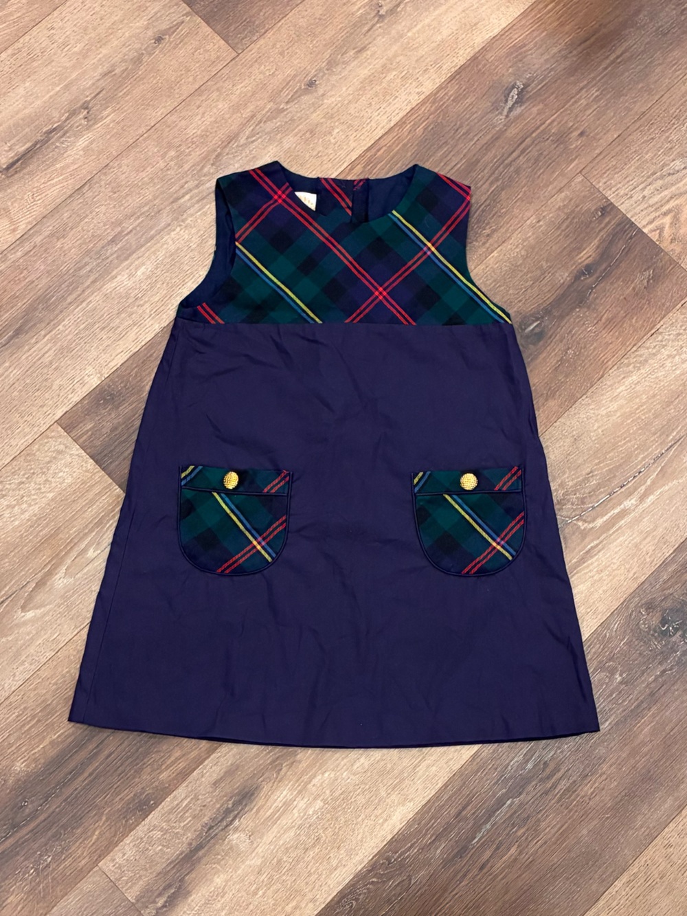 The Beaufort Bonnet Company Blue Green Plaid Dress Jumper Winter Outfit 7 Girl
